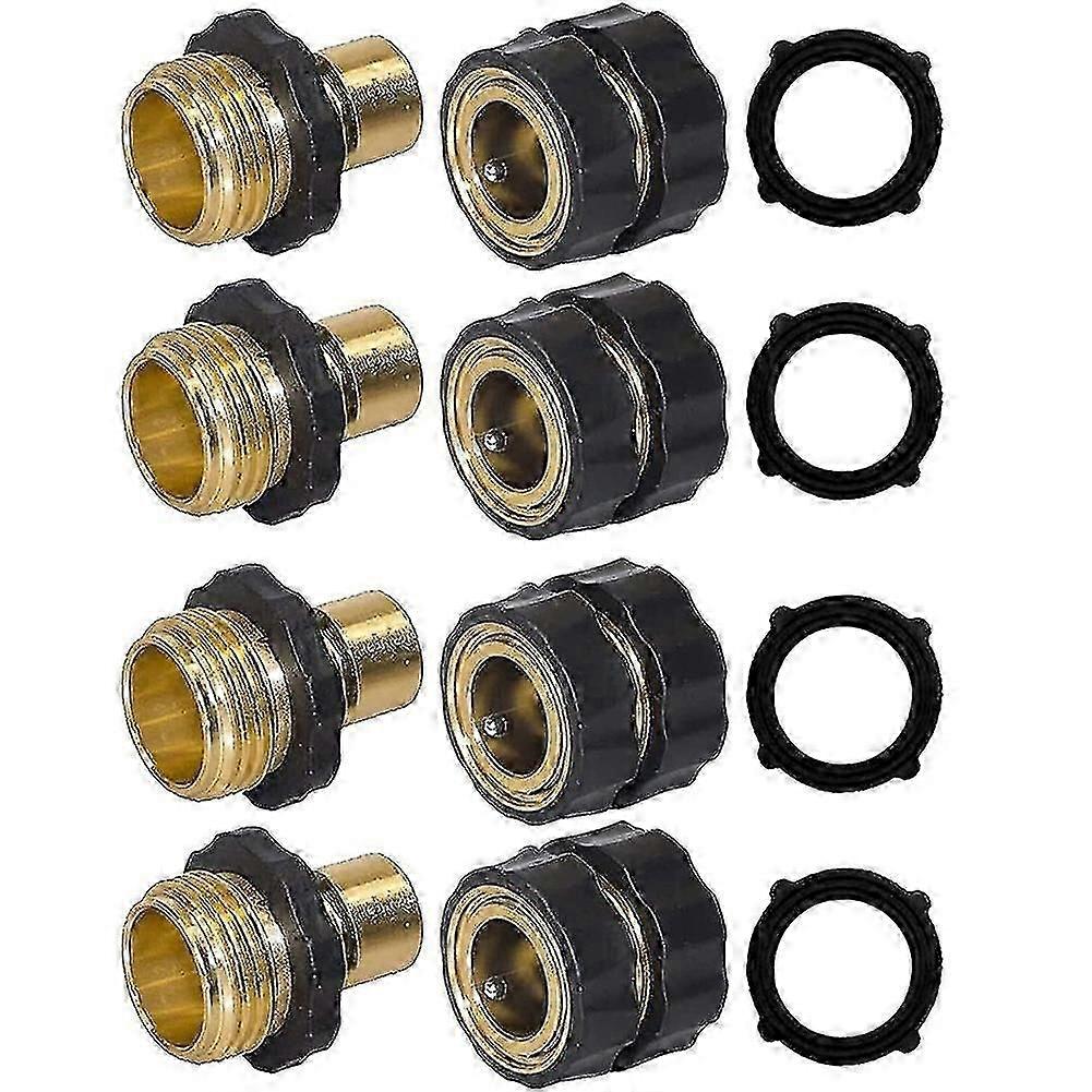 1Set of 3/4 Inch Garden Hose Quick Connector, Female & Male of No Leak Quick Connect Hose Fittings