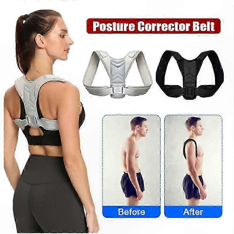 Posture Support Brace for Men & Women - Adjustable Back and Shoulder Alignment Aid with Lumbar Support