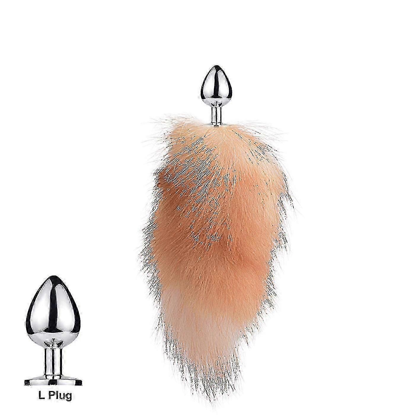 fox tail plug in small detachable real hair for dog playing