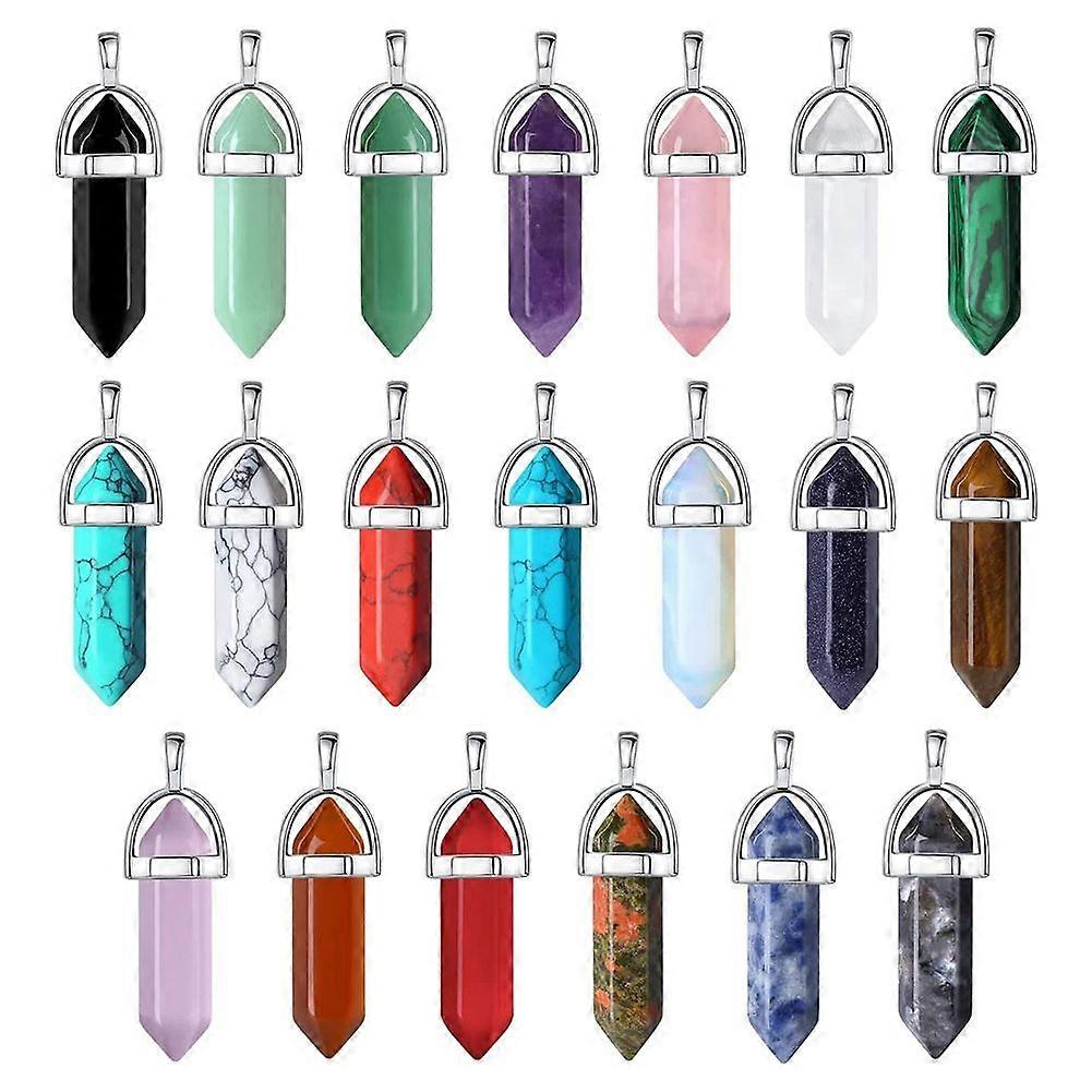 20 Pcs Cristal Pendentif Fabrication De Bijoux Pierres Précieuses Naturelles En Vrac Obsidienne Quartz Cornaline