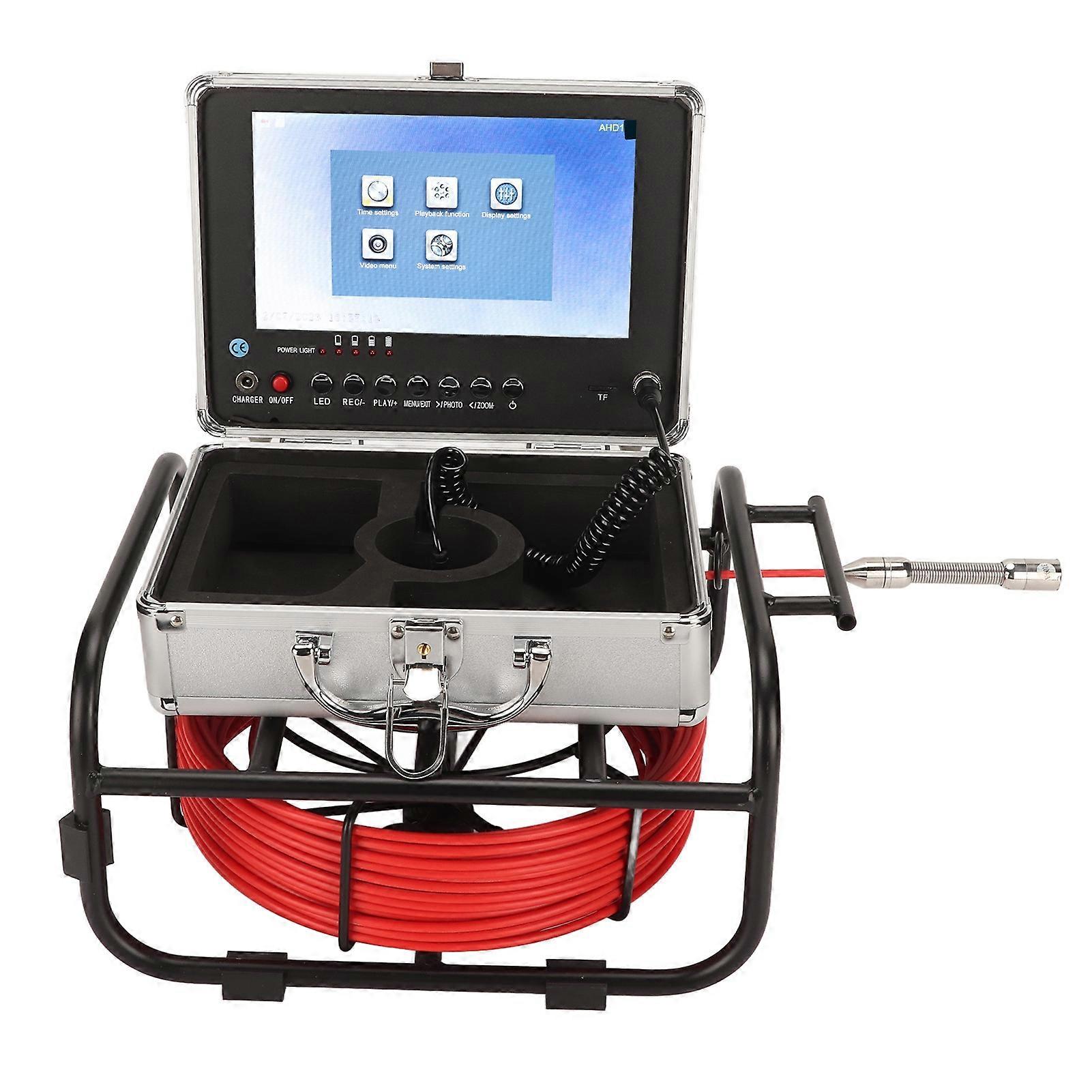 Pipe Endoscope Camera AHD 720P 9in LCD 17mm Dia 8 LED Light