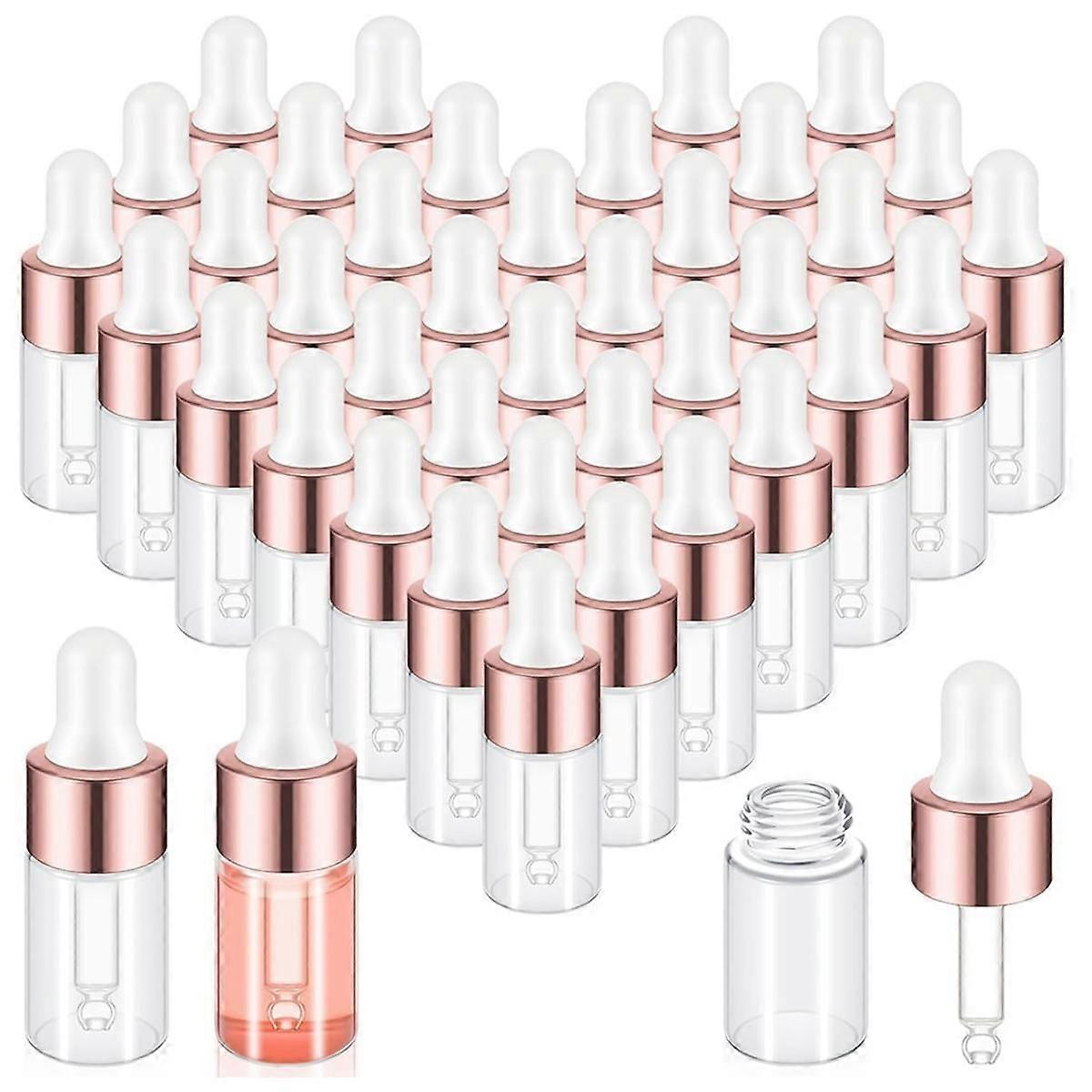 100Pcs Mini Glass Dropper Bottle Clear Essential Oil Dropper Bottles Glass Dropping Sample Containe