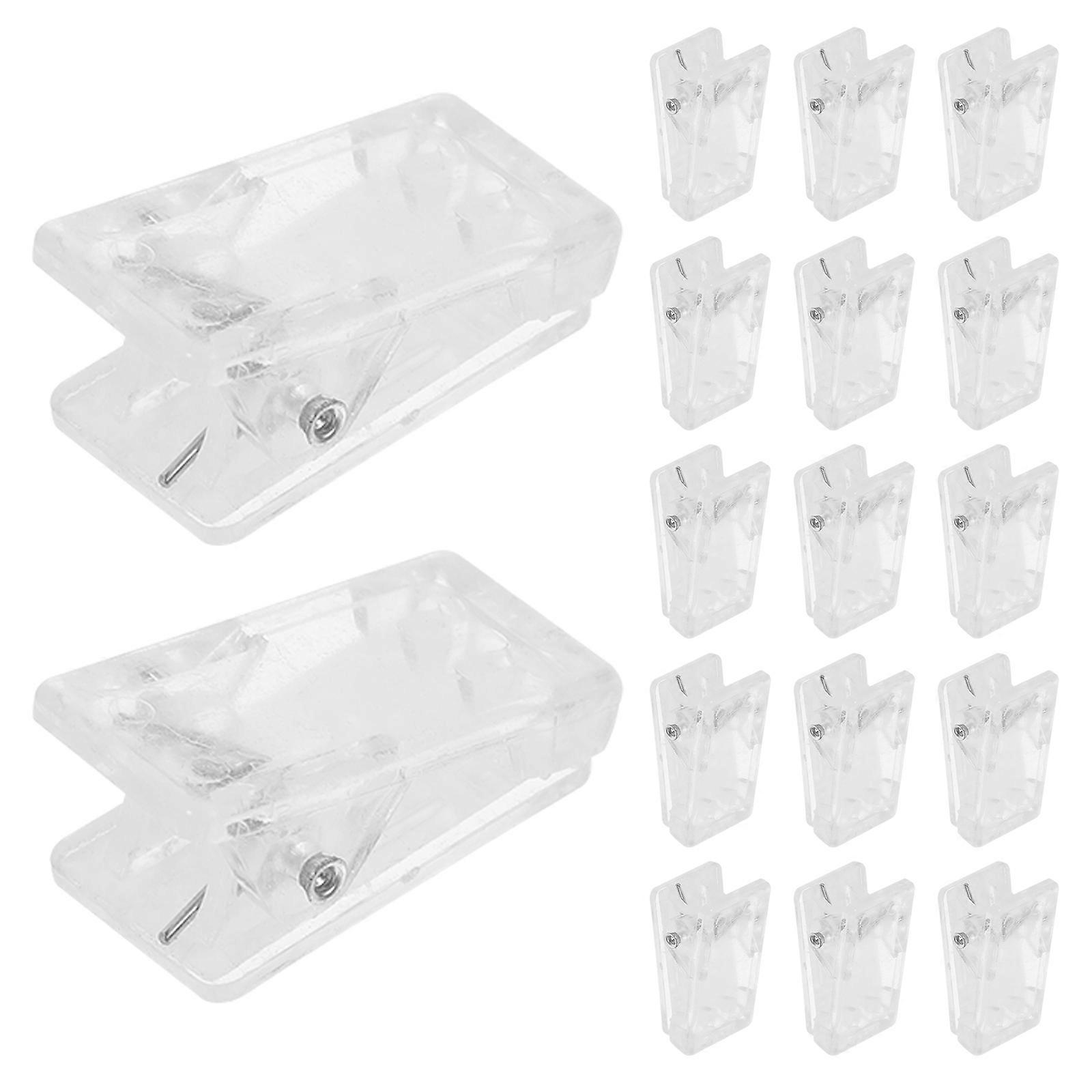 30pcs Plastic Badge Clips Adhesive Name Badge Spring Clips ID Card Clips for Badge