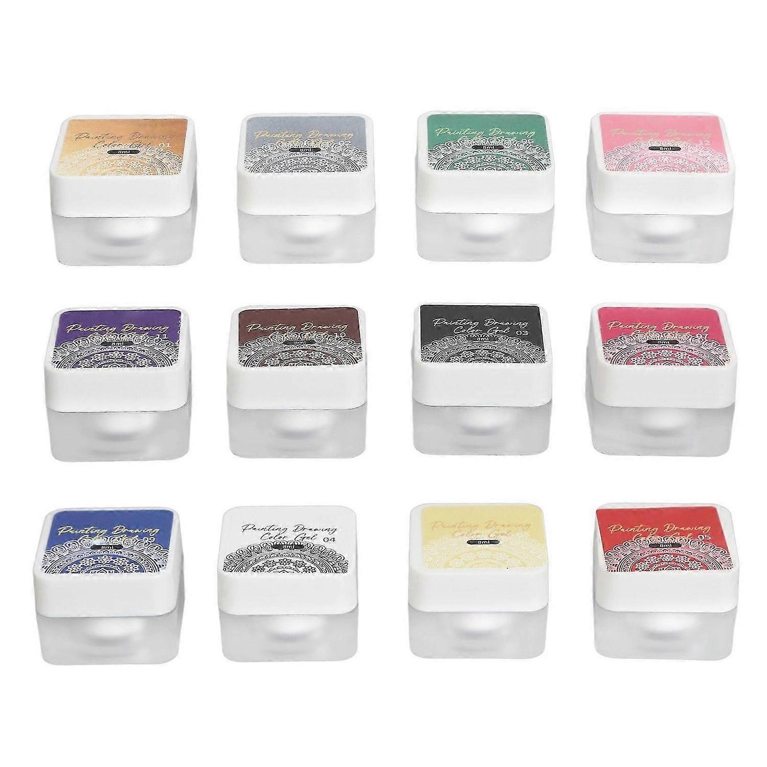 2025 Latest Model 12 Color Nail Art Paint Gel Highly Pigmented Vibrant Color W...
