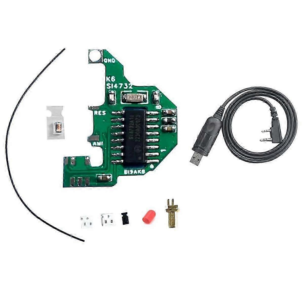 SI4732 Modification Module with Crystal Oscillator & Programming Cable for UVK5/K6 Dual Antenna System