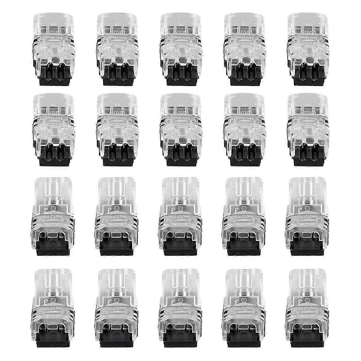 20PCS 2Pin LED Strip Connectors Waterproof 8mm LED Terminal Connector
