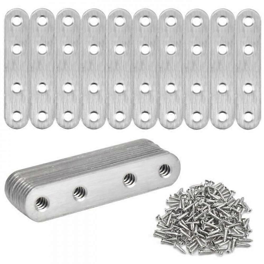 20-piece flat straight stainless steel angle bracket set, connecting plate
