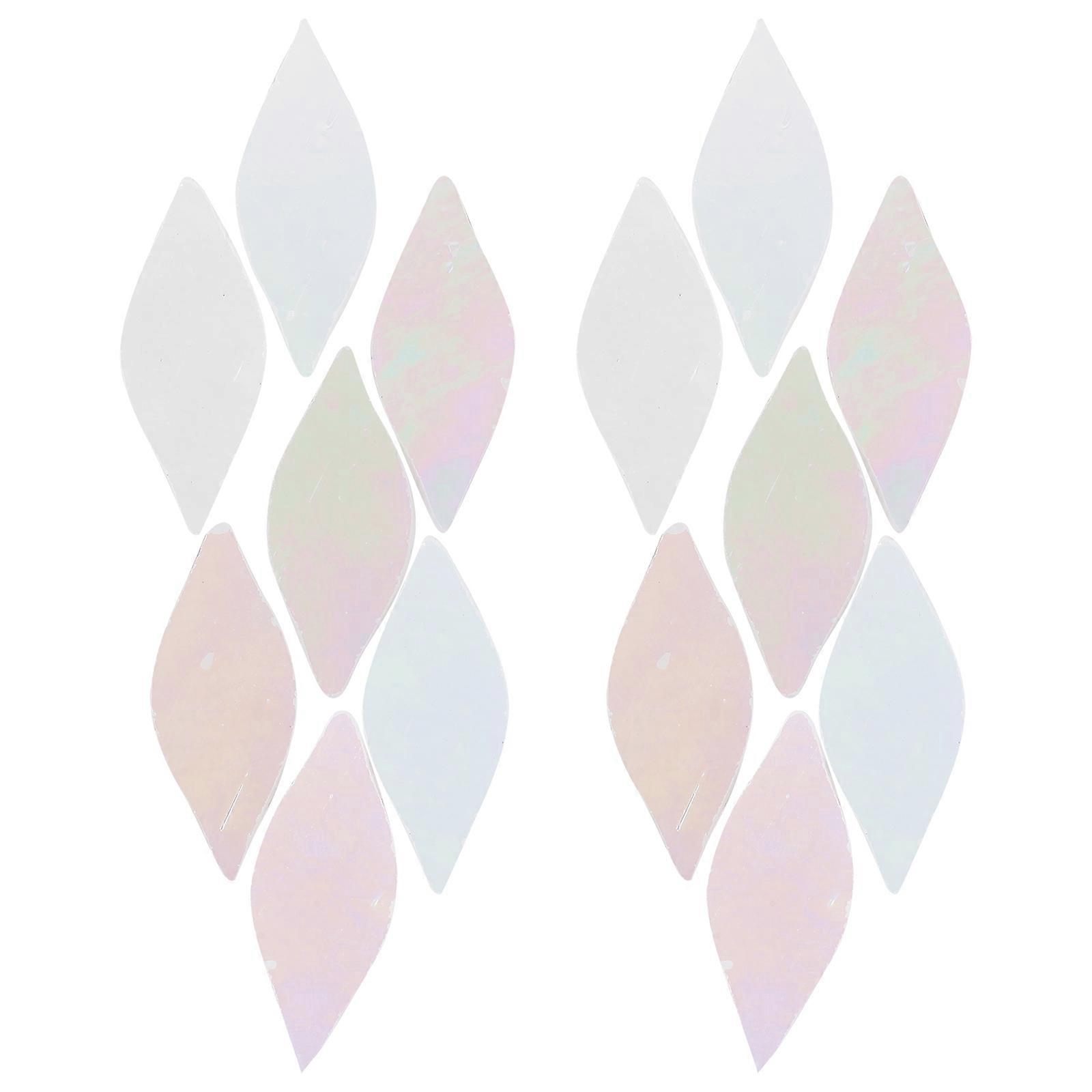 Iridescent Glass Tiles Mosaic Sheets for Crafts Decoration 105Pcs
