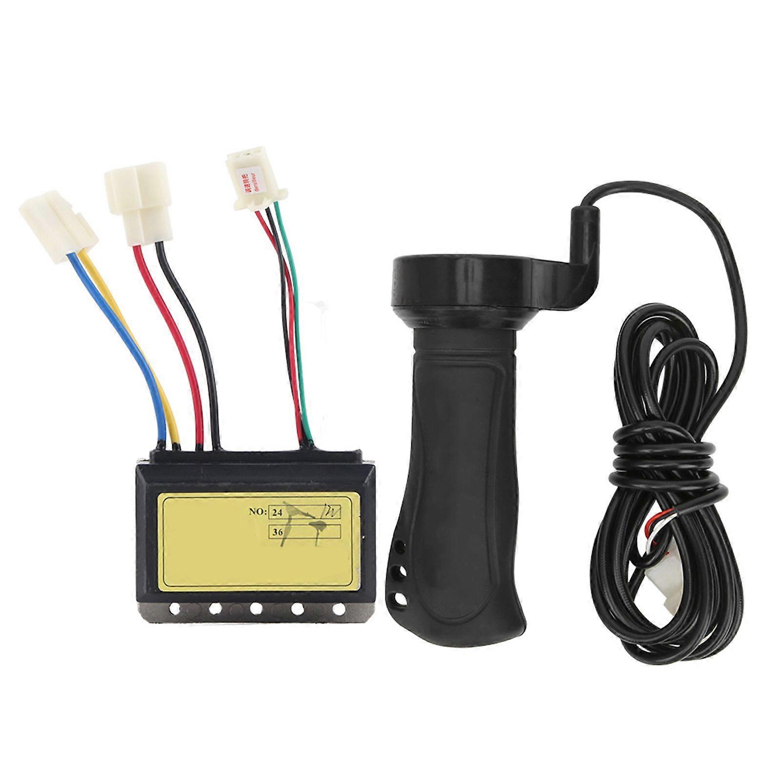 12V 250W 3Wired Brush Controller Extended Cable Hand Grip Set Electric Cycle Handlebar
