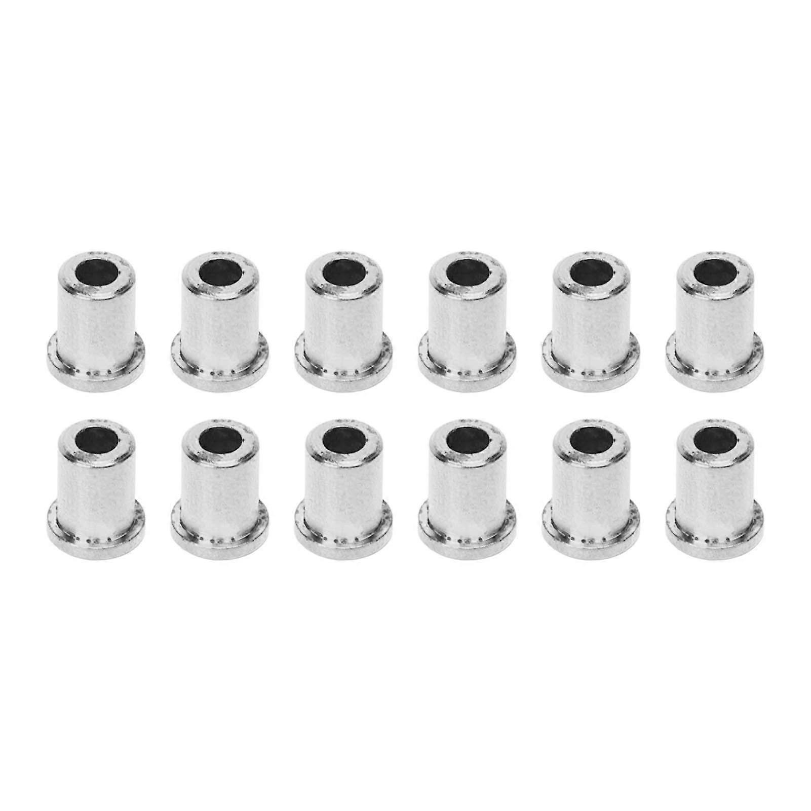 12PCS Guitar Through Body Ferrules Replacement Metal String Bushing for Electric Guitar Silver