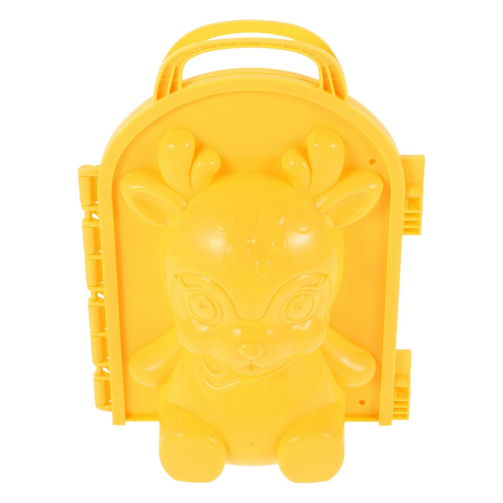 Snow Play Tool Deer Shape Sand Maker Toy Summer Beach Activities Plastic Yellow for 1Set