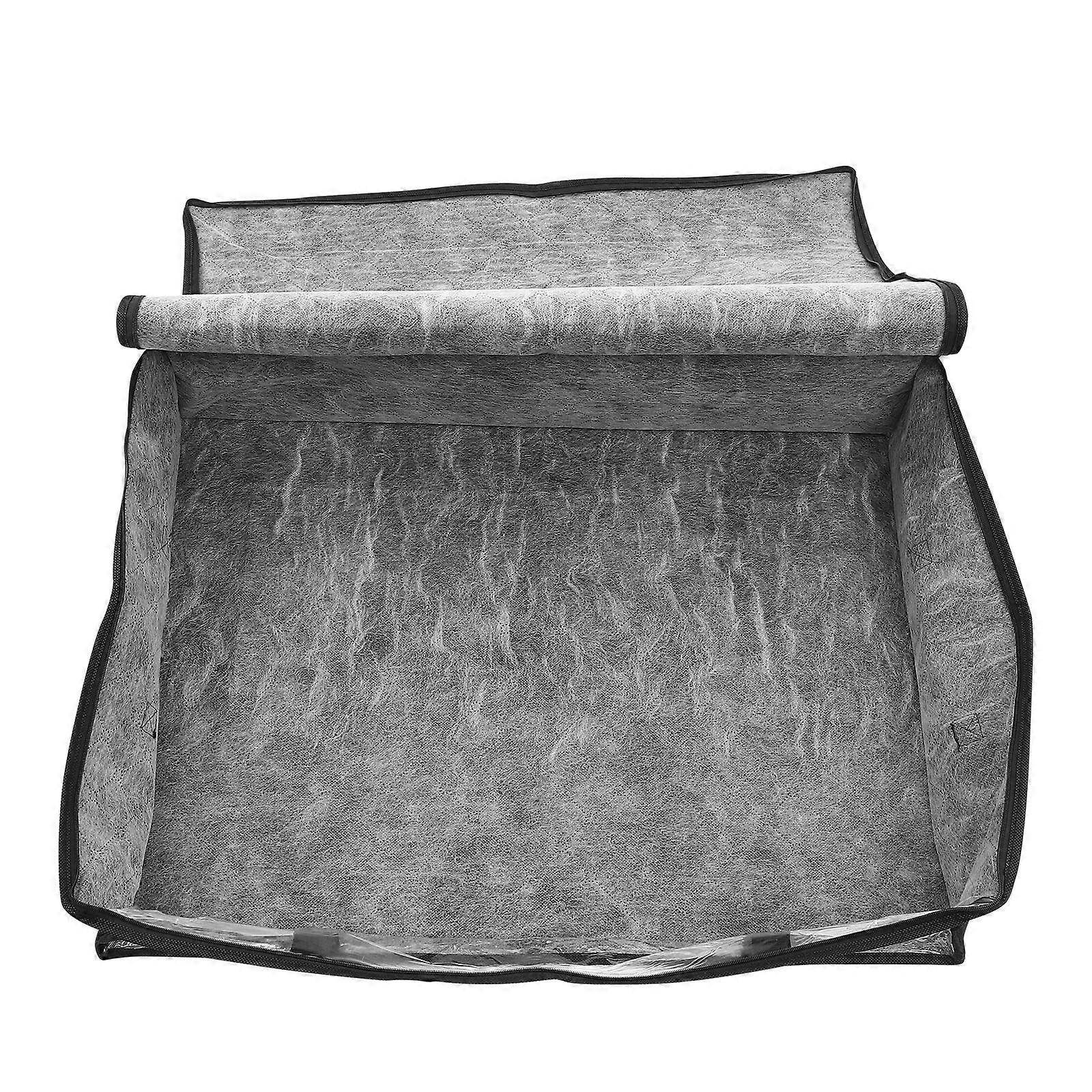 Clothes Basket Laundry Storage Bin Home Bedroom Black Non-Woven Foldable 1 Set