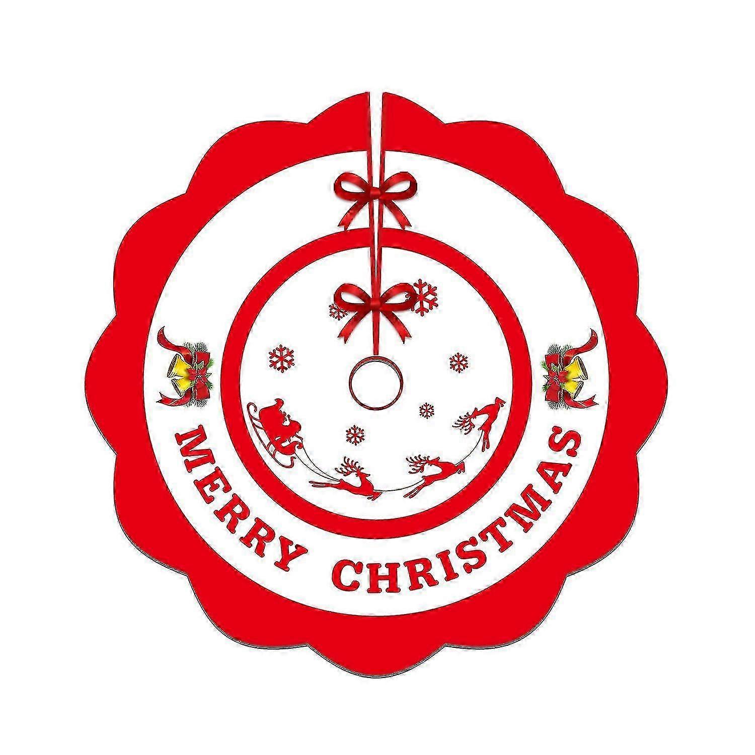 Kartokner 36-inch Christmas Tree Skirt Decoration Crafts Holiday Party Ornaments Christmas Decorations Double-layer Christmas Tree Skirt(letters)