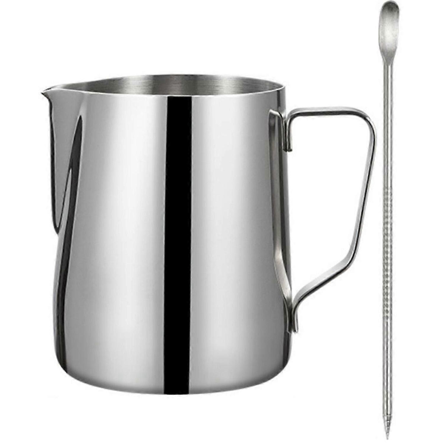 Milk Frothing Pitcher, Thicker Version 350ml 12oz Steaming Pitchers Stainless Steel Milk Coffee Capp