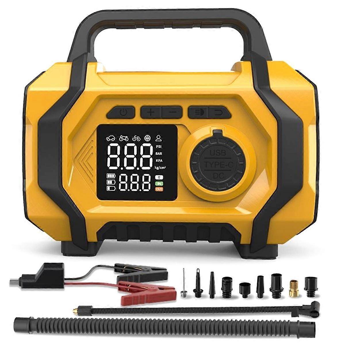 מדחס אוויר נייד לנפח צמיגים, משאבת אוויר 150PSI לצמיגי רכב, כדורי רכב אלחוטיים משאבת אופניים E