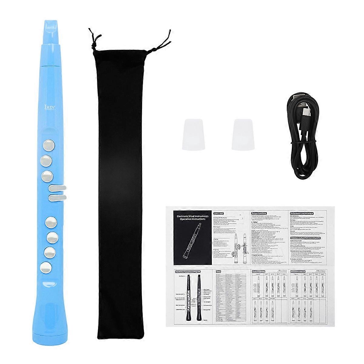  S58 Electric Saxophone Flute Double Fingering Technique Blue