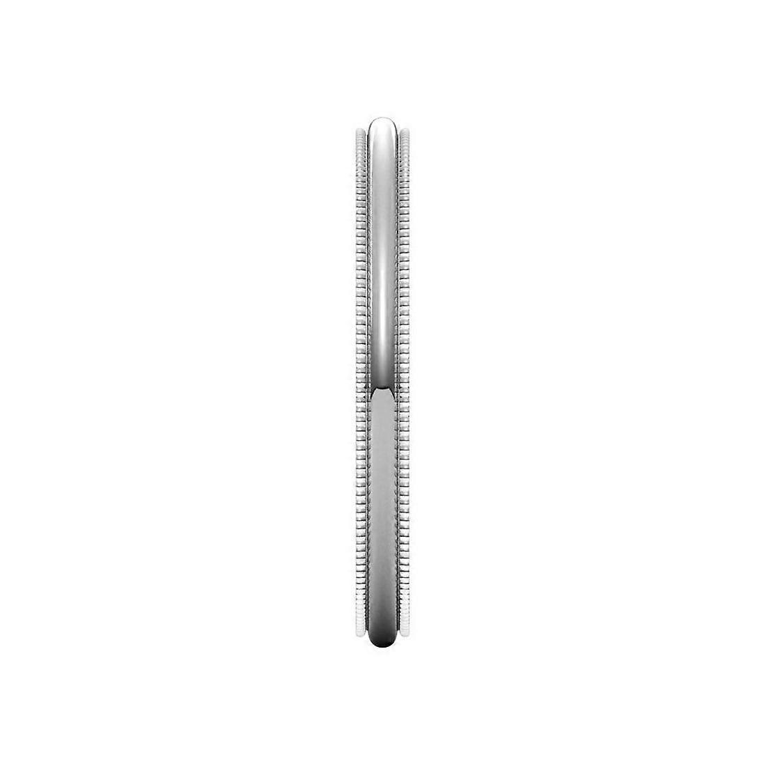 Anel Milgrain de ouro branco 14k com 2 mm e 6 anéis para mulheres e homens