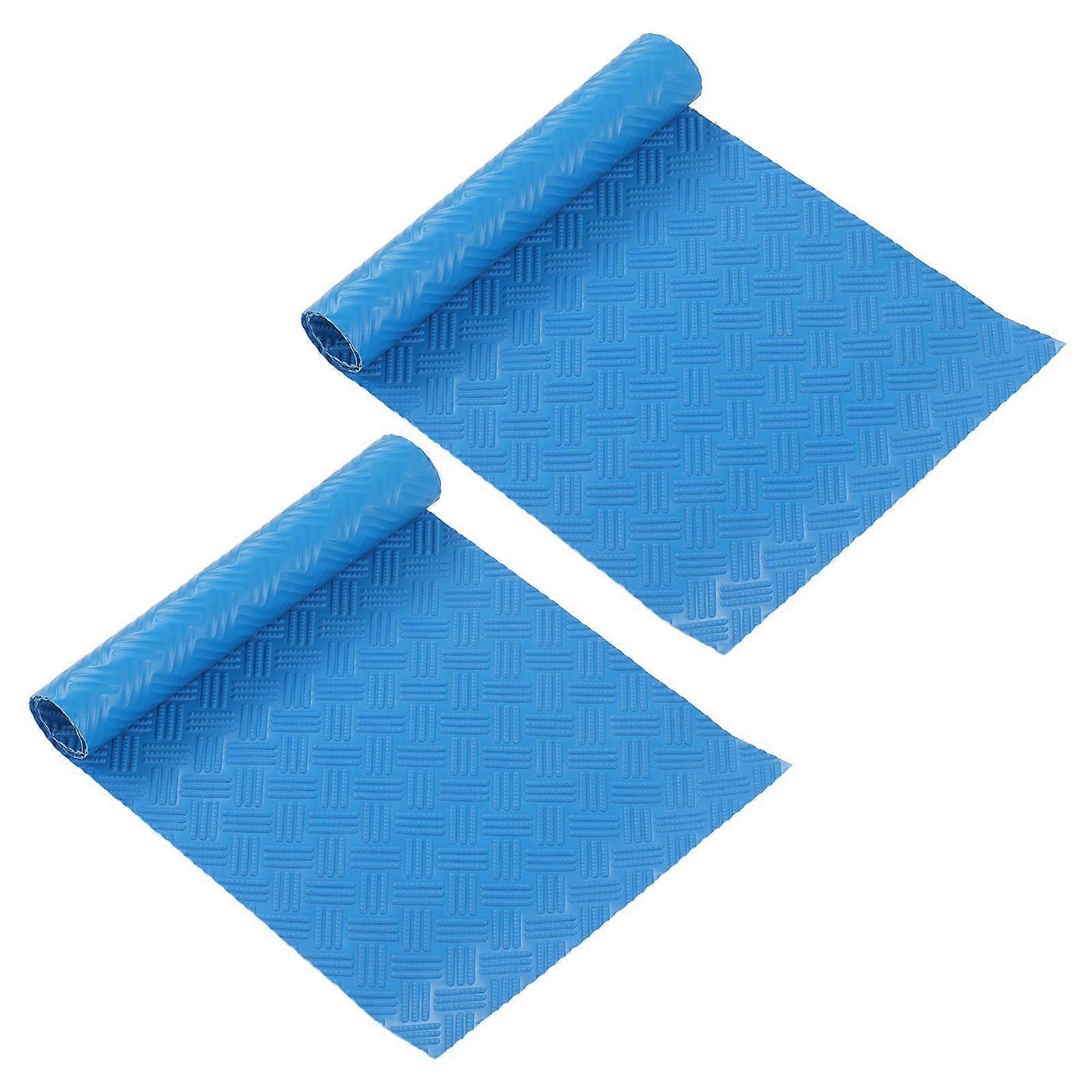 2Pcs Swimming Pool Ladder Mat Rubber Protective Floor Step Pad 60x24x0.1cm Set Kit
