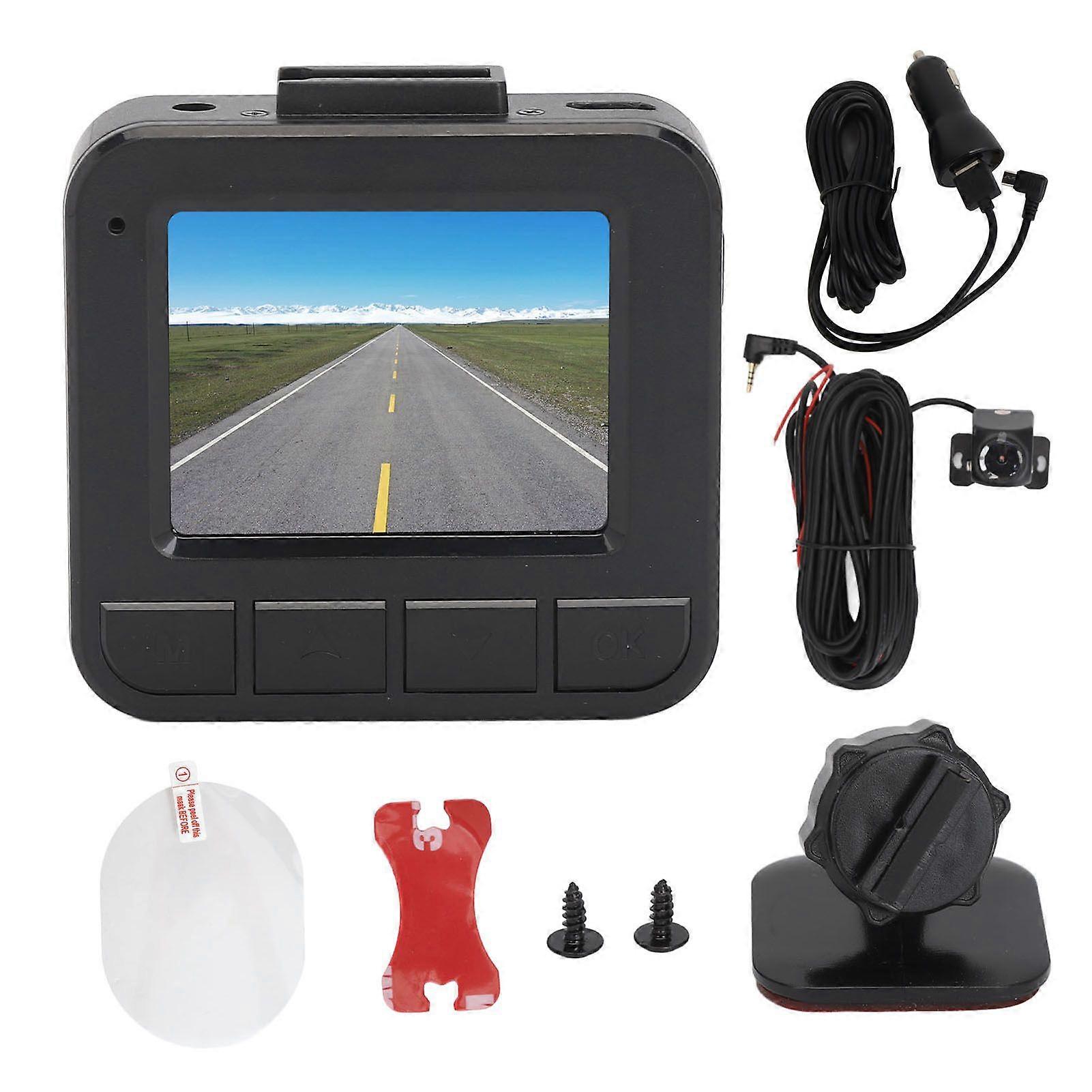 Dashcam für Auto 1080P Front- und Heck-Dual-Kamera WiFi-Loop-Aufzeichnung Dashboard-Kamera-Recorder mit 2-Zoll-LCD-Bildschirm zum Parken
