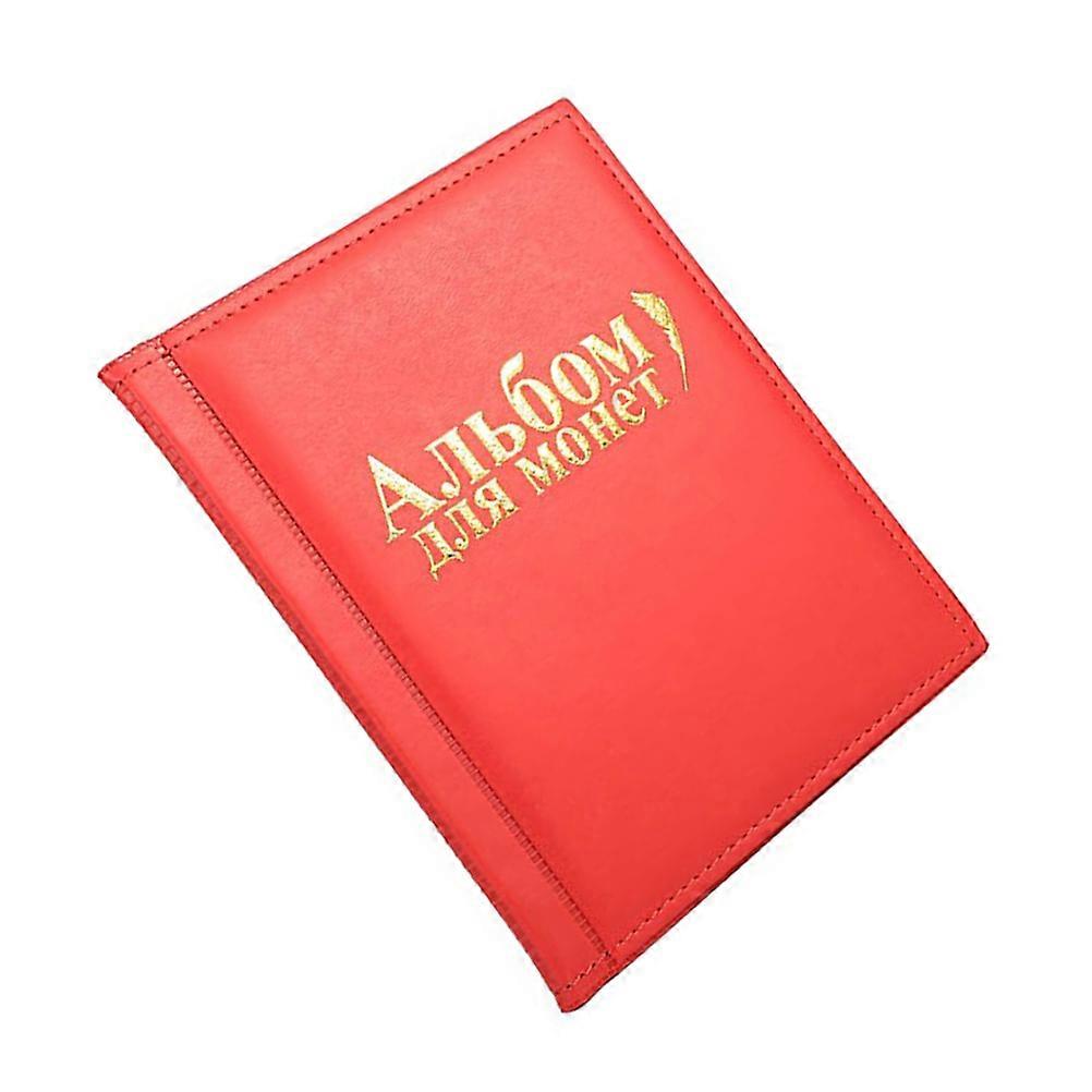 Coin Holder Book Coin Storage for Collection Use 250 Pockets Red Photograph