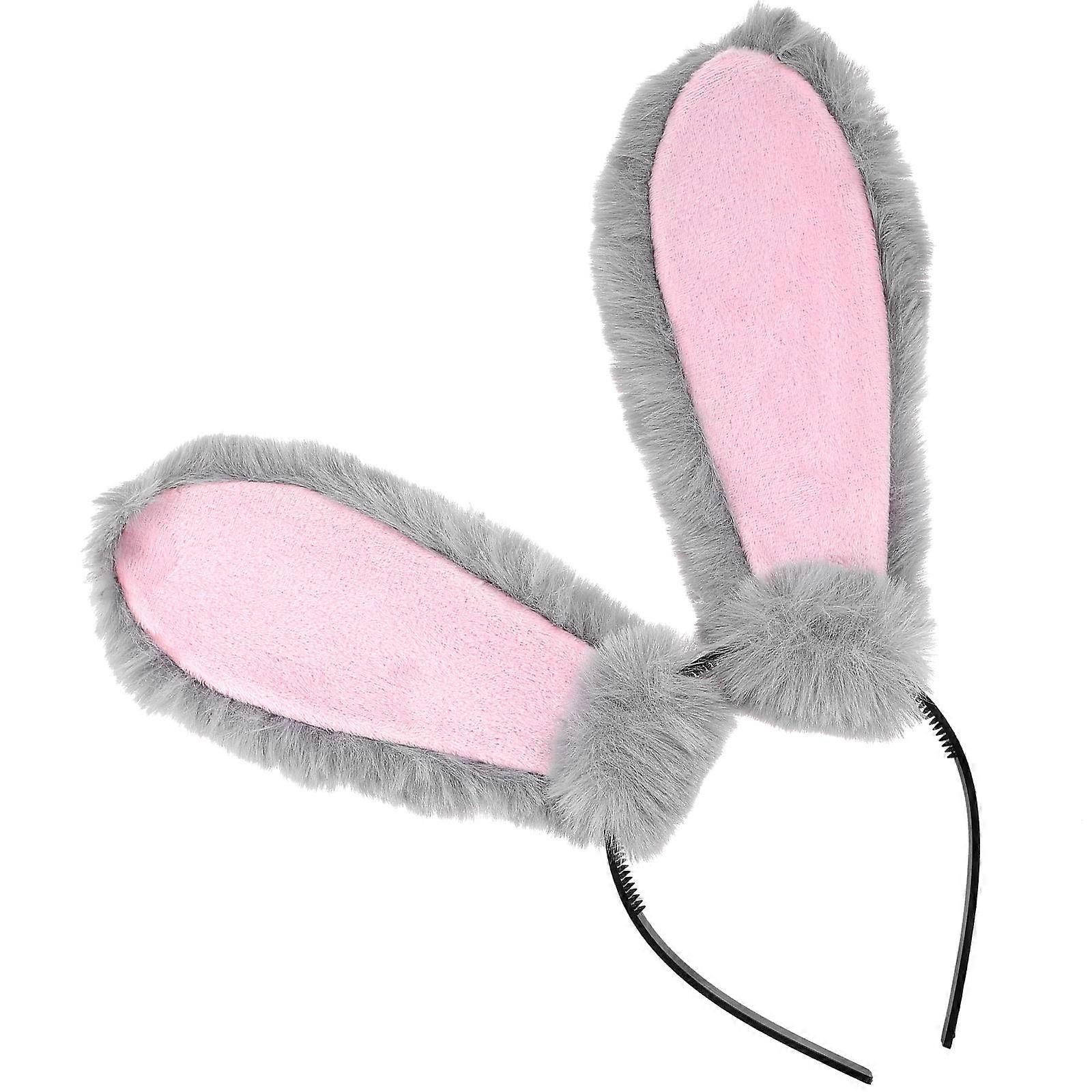 Rabbit Costume Headband Plush Bunny Ears Headband for Party 3Pcs