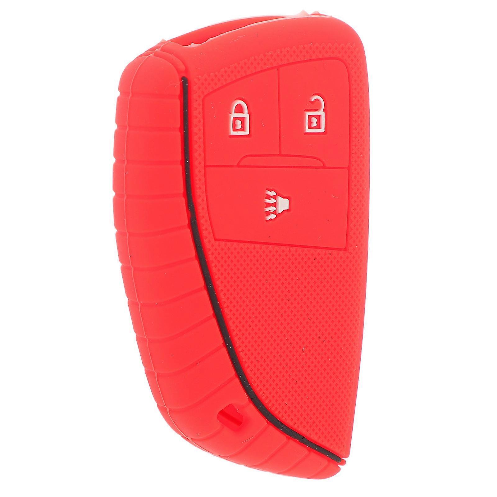 Car Key Case Silicone Key Fob Cover Protector for 4Pcs Vehicle Keys Red