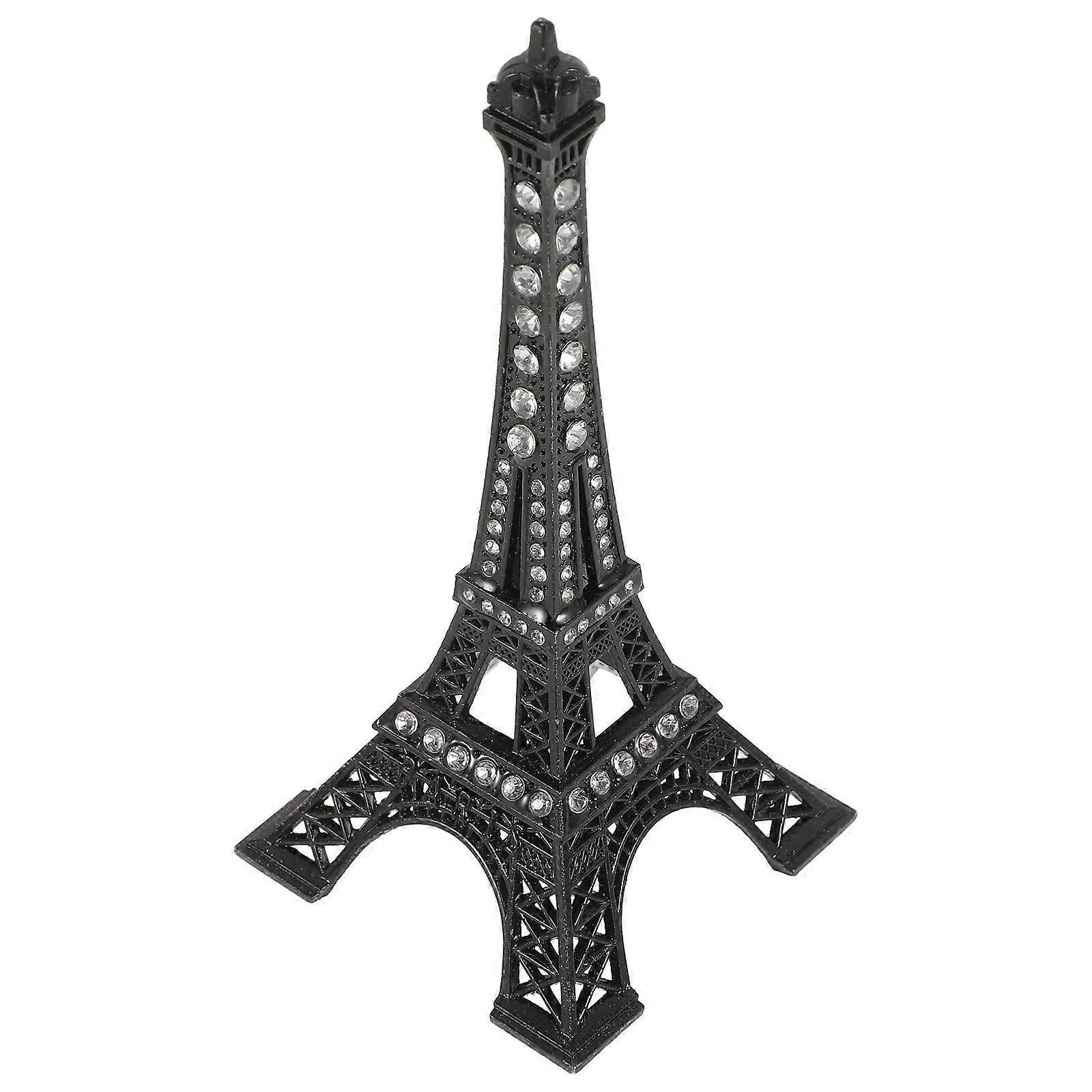 Eiffel Tower Model Black for Decoration 5Pcs Rhinestone Inlaid Ornaments