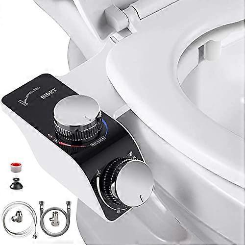 NonElectric Bidet Attachment with Two SelfCleaning Nozzles Adjustable Hot/Cold Water