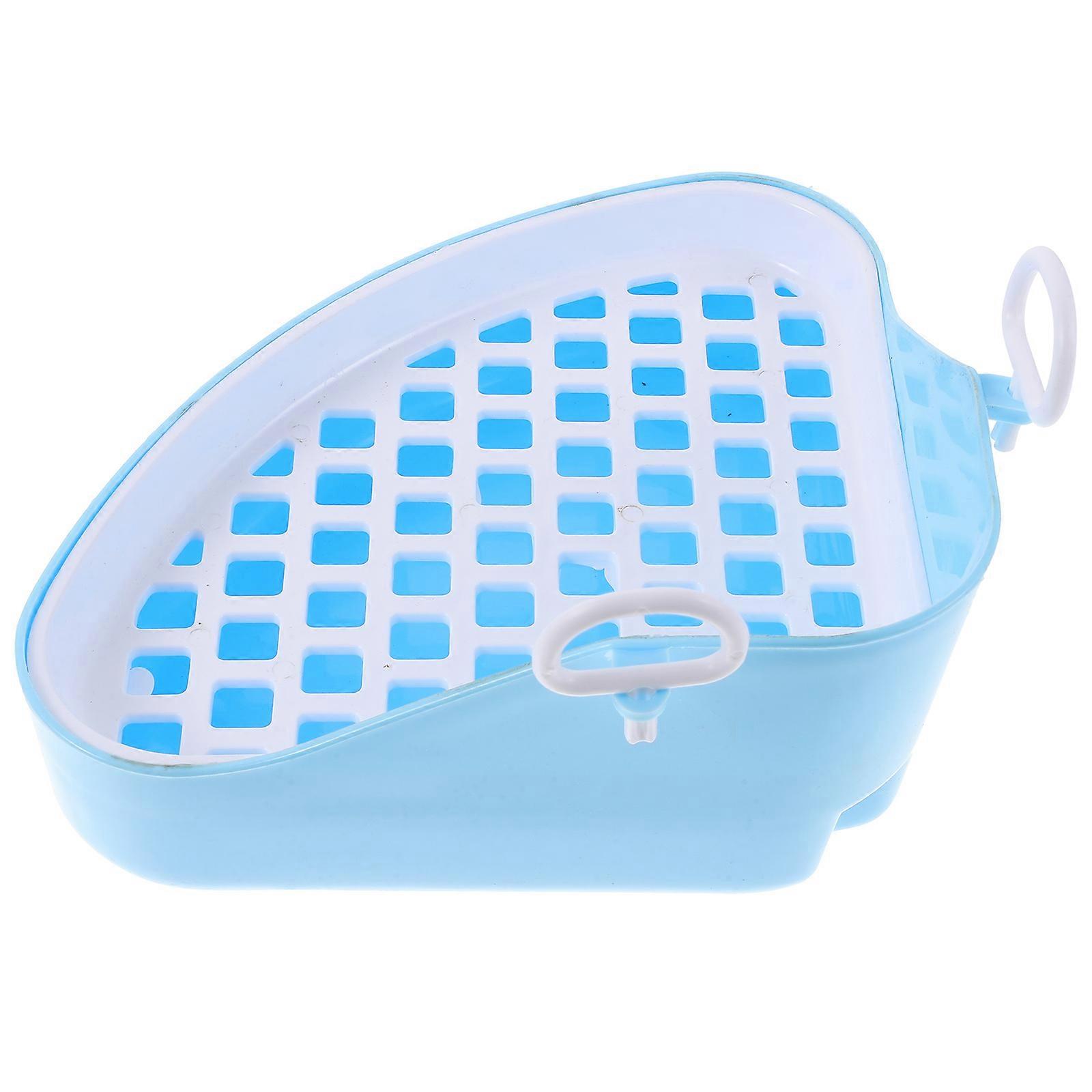Plastic Pet Triangle Litter Box For Cats Hamsters 9.43x7.07x4.95in Odor Control Practical 3Pcs