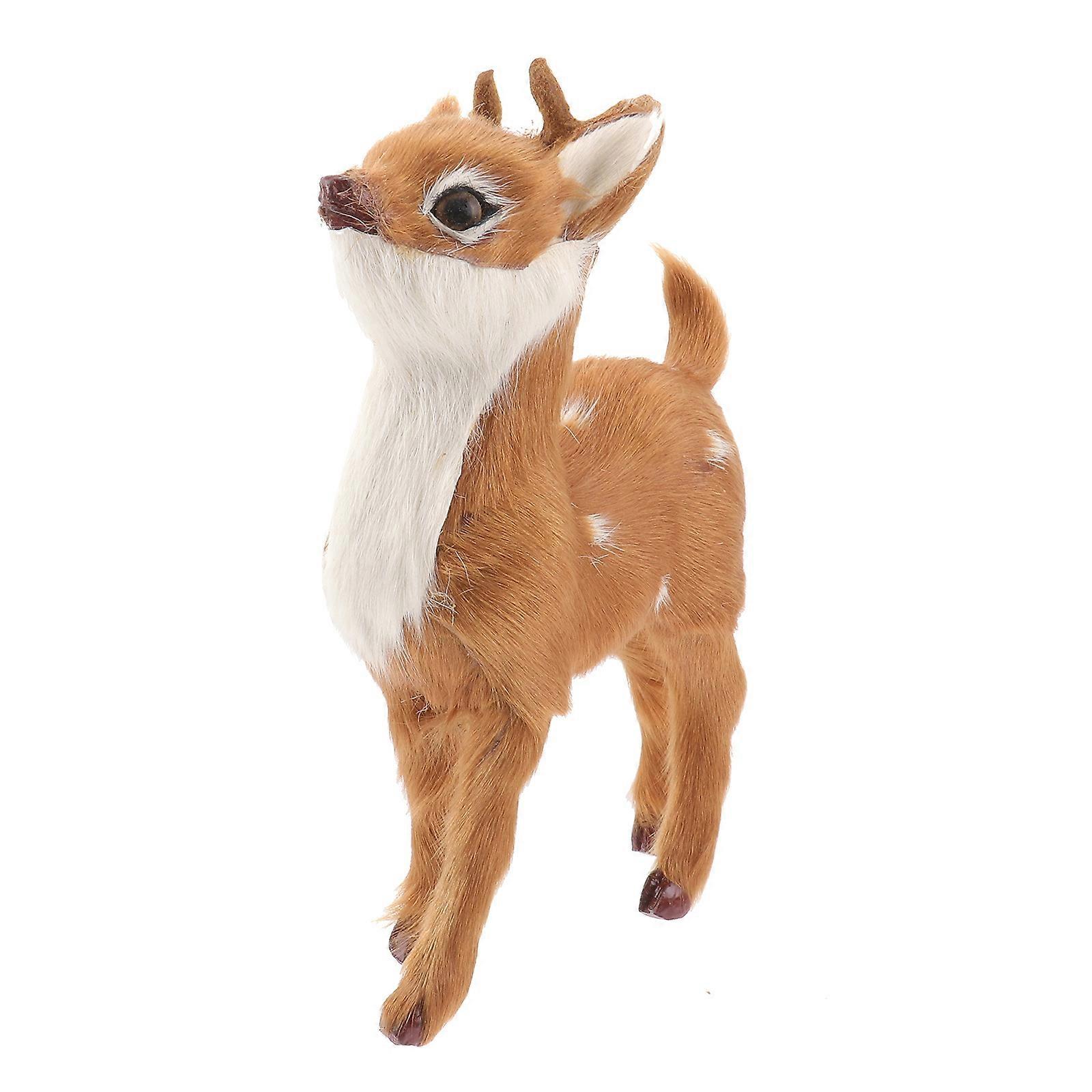 Christmas Deer Miniature Model Ornament for Desktop Use 2Pcs Set