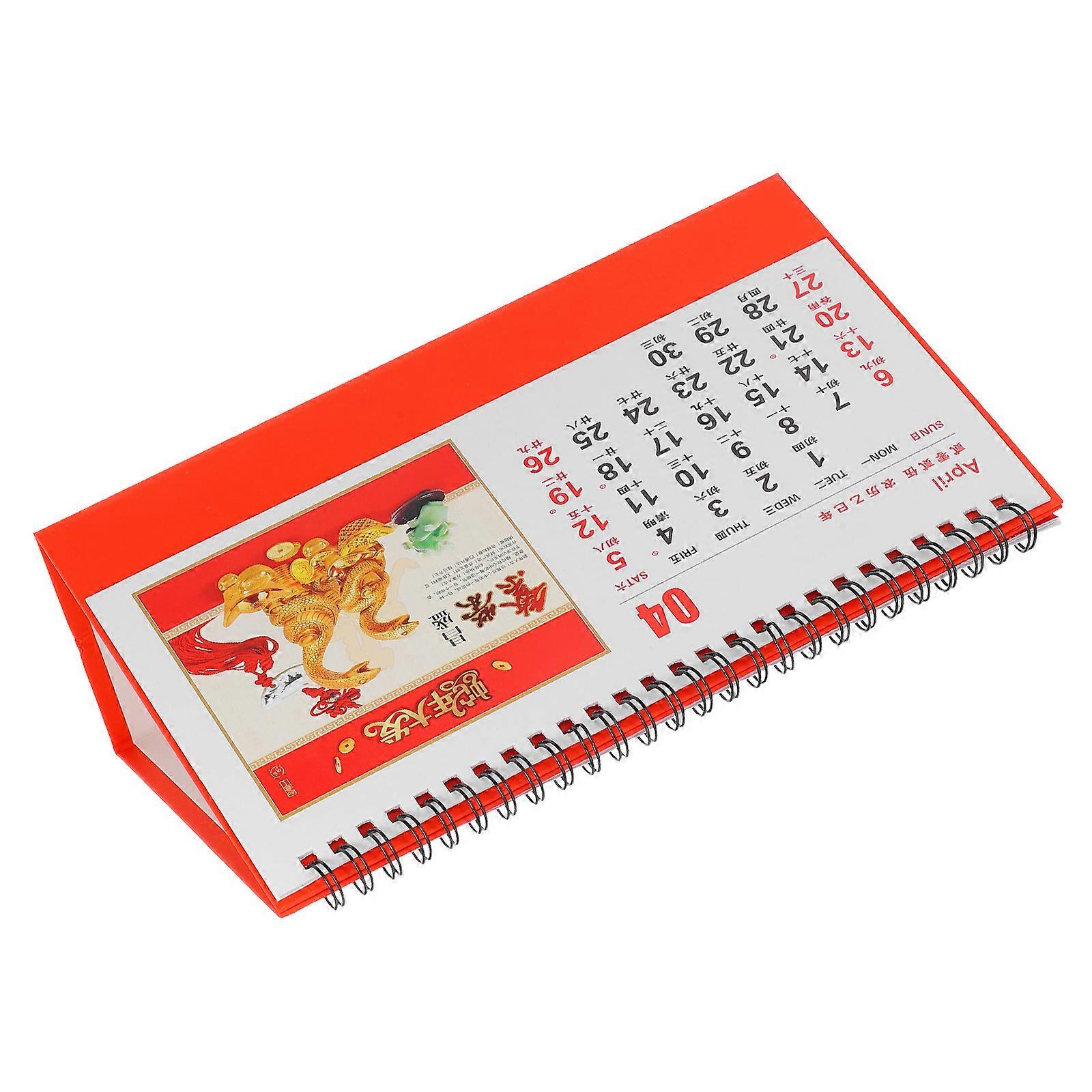 Desk Calendar Year of The Snake Flip Calendar for Home 5Pcs