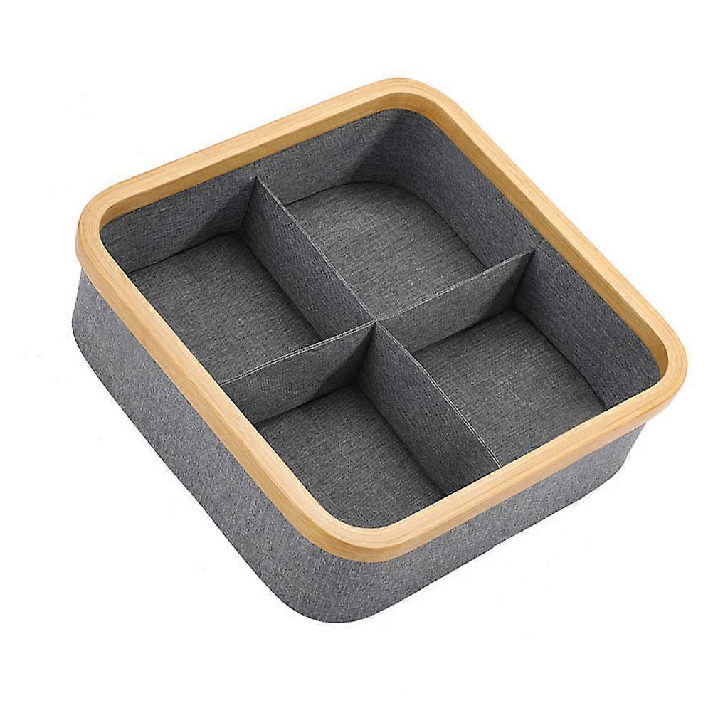 Grey Cosmetic Case Compartment Storage Box for Home Use 3Pcs