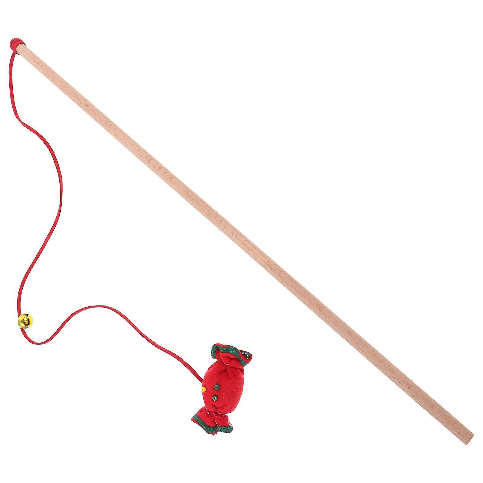 Christmas Cat Plush Teaser Wand for Kitten Teasing 4Pcs