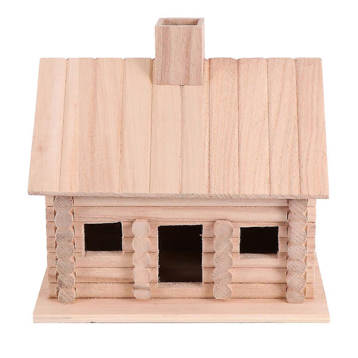 Decorative Wooden Bird Nest for Home Adornment 2Pcs Light Brown