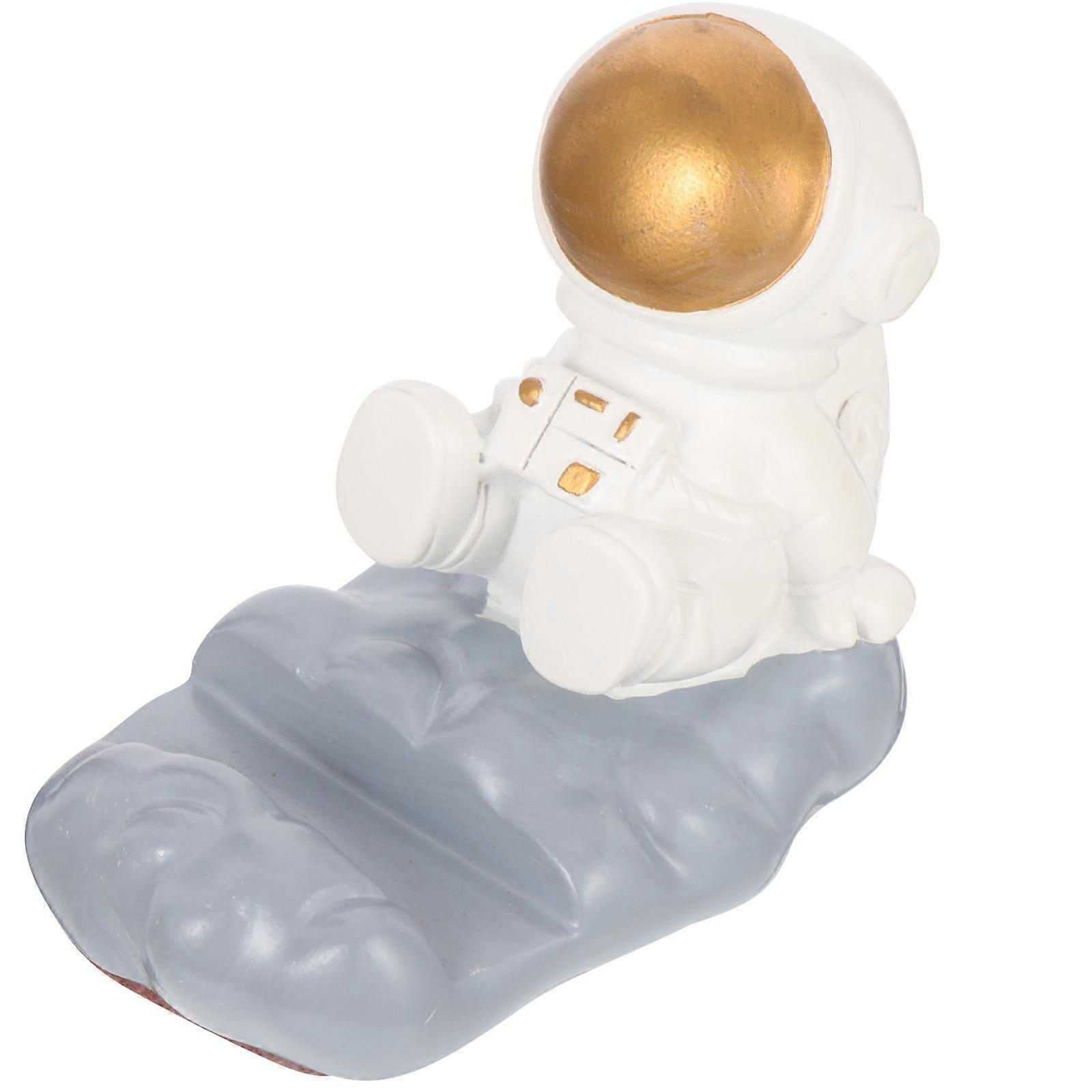 Creative Astronaut Phone Holder Synthetic Resin Sitting Pose For Tablet Home Use 9X8X6CM 1Pcs