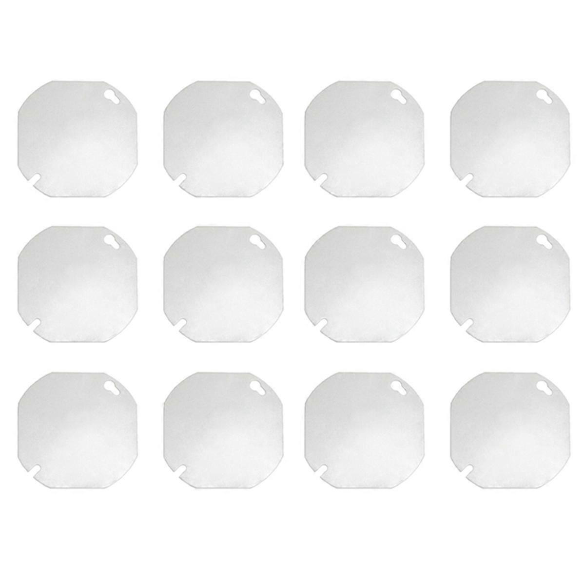 12pcs Octagon Electrical Box Cover,Metal Junction Box Covers,