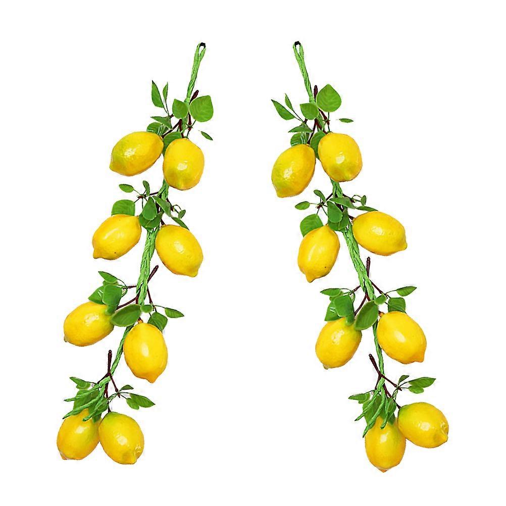 Artificial Lemon Pendant Simulation Lemon String for 12 Bunches Party Decor
