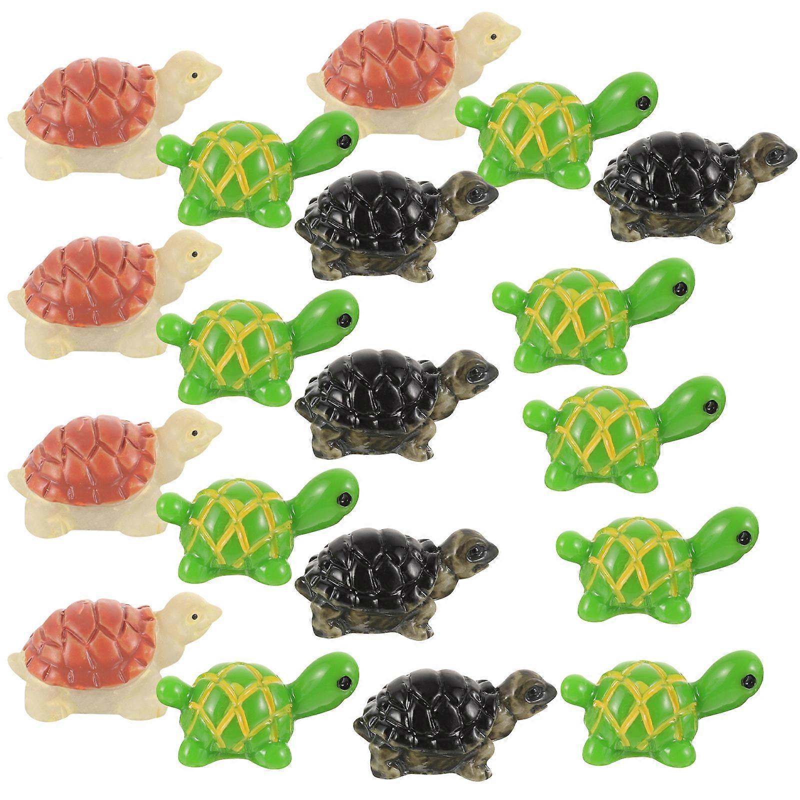 Miniature Turtle Decoration Resin Adornment for Gardening 40Pcs Set
