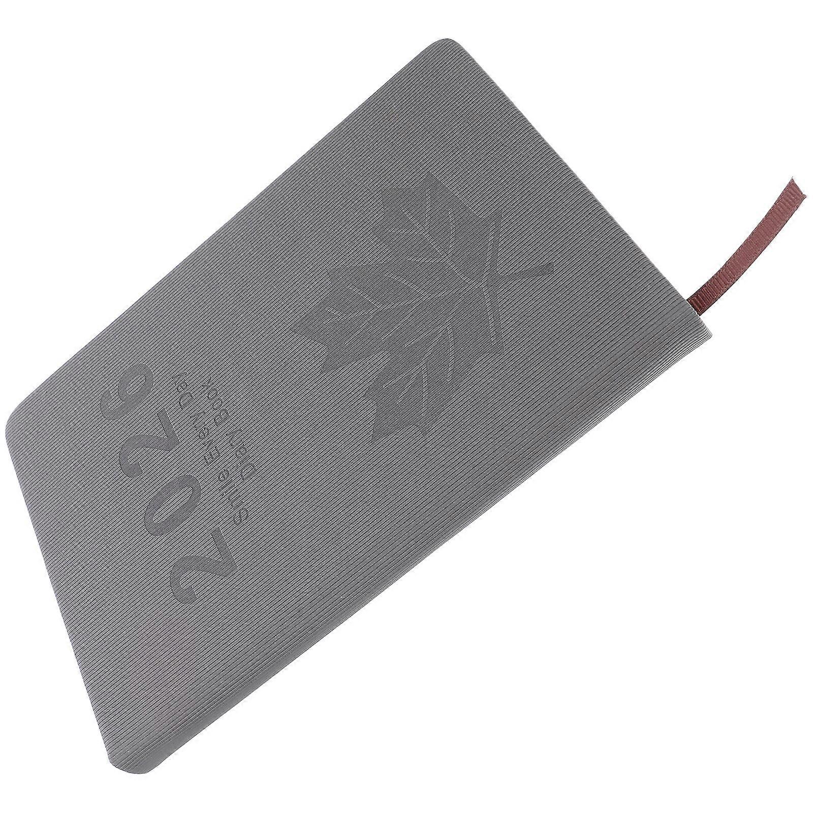 Daily Planner 2026 Grey PU Notebook with Ink Bleed Prevention Calendar for Writing Use