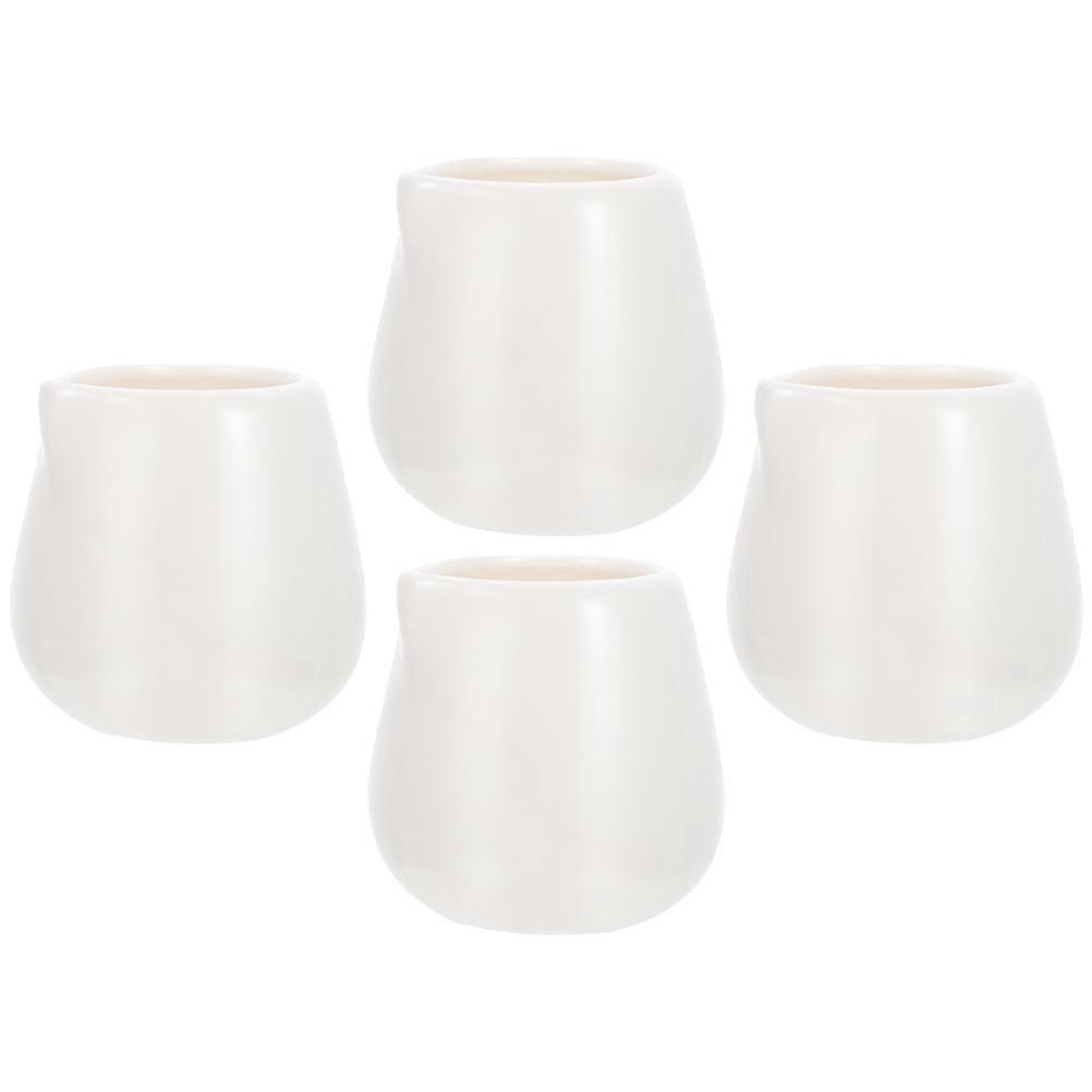 Kitchen Ceramic Milk Jugs for Serving with 12Pcs White Cups
