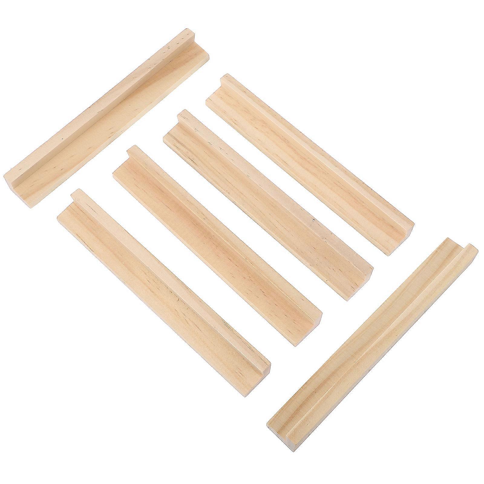 Rectangular Domino Tile Stands Game Storage Solution 24 Pcs Crafted From Strong Wood Designed For Home School And Travel Enjoyment