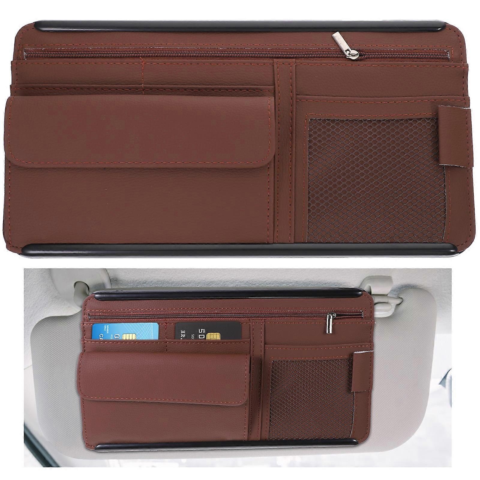 Visor Organizer for Car Sunglasses Holder Multi-Pocket Case