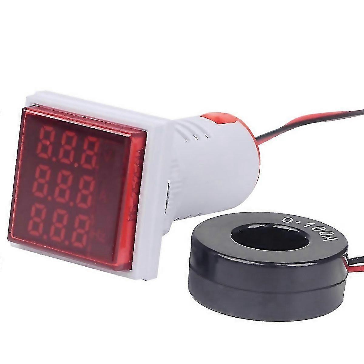 For Sinotimer St17vah 3 In 1 Square Led Digital Display Ac Voltage Current Frequency Indicator 60500