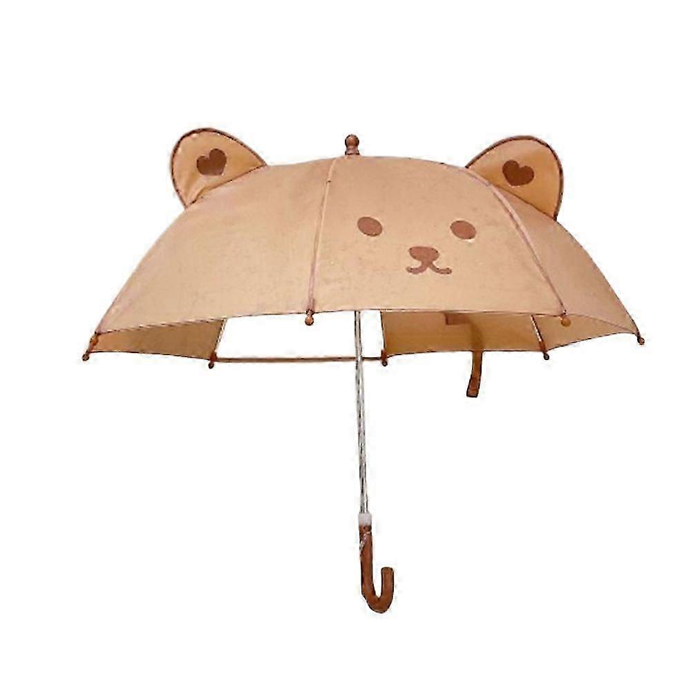 Kids Waterproof Cartoon Bear Rain Umbrella