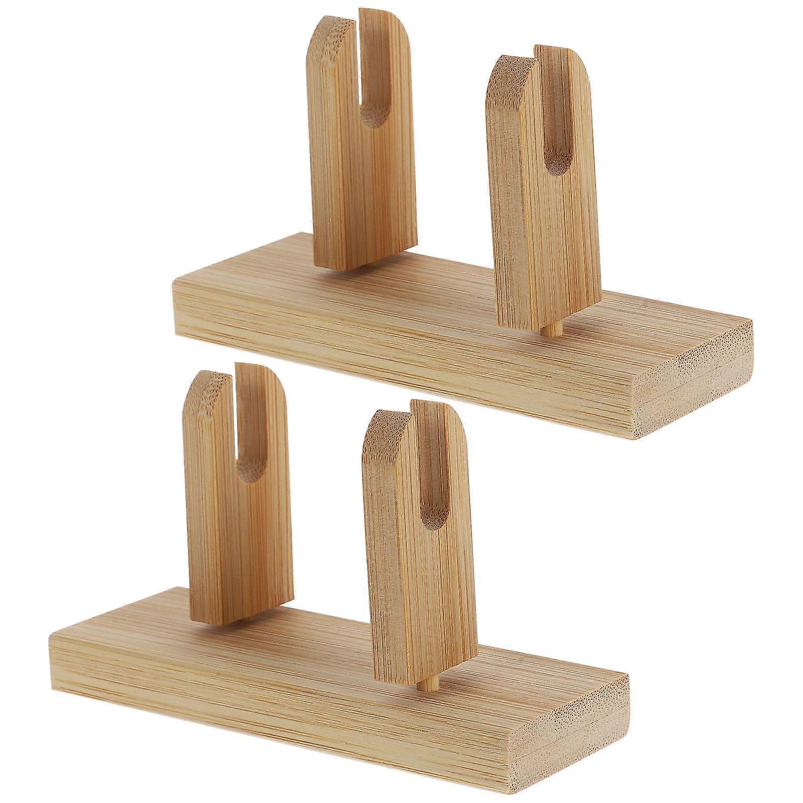 Folding Fan Holder Bamboo Stand for Storage Use 4Pcs Home Decor Organizer