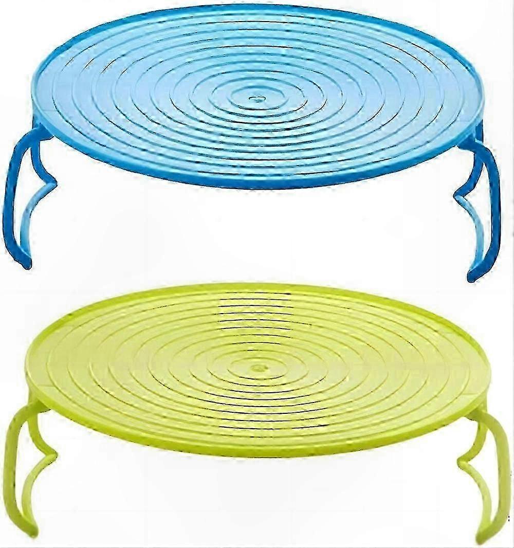 2-Piece Foldable Microwave Steaming Rack for Kitchen - Plate and Tray Stacker