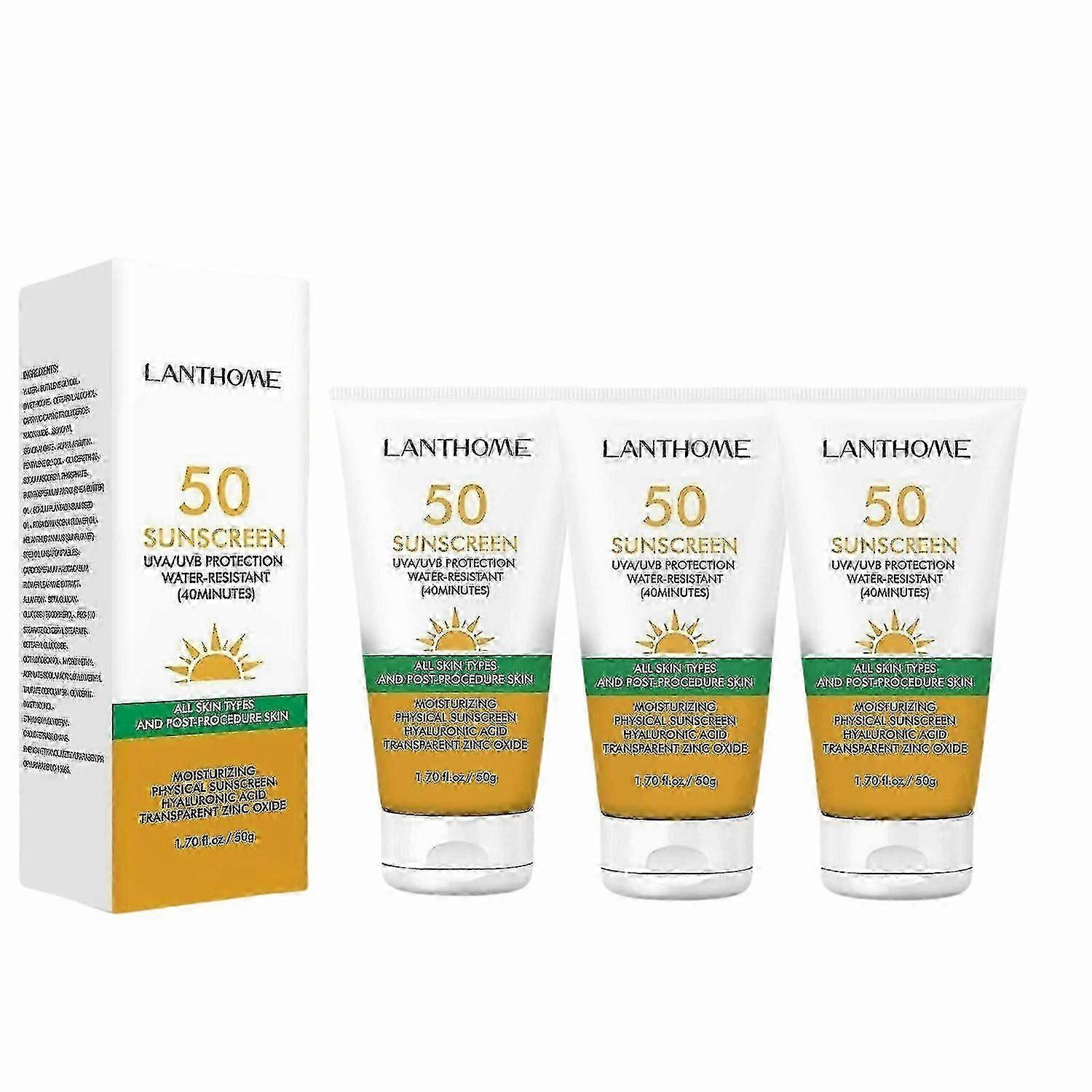 1-3X SPF 50 Sunscreen Waterproof - Oil Free Sunscreen for Face & Body -Travel Size Face Moisturizer with SPF 50 - Effective Sun Block Non-Greasy