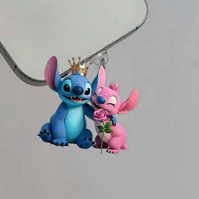 Stitch Phone Dustproof Plug for IPhone Type-c New Disney Anime 2D Plane Type C Android Charging Port Dustplugs Ornaments Gift