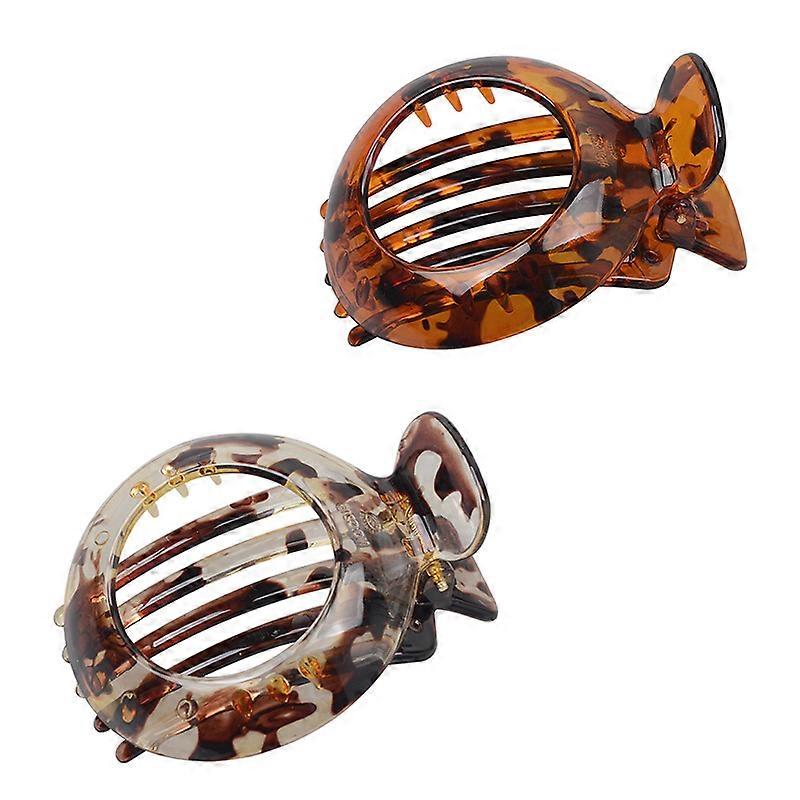 2PCS Circular Hollow Hair Clip,Hair Decorative Clip