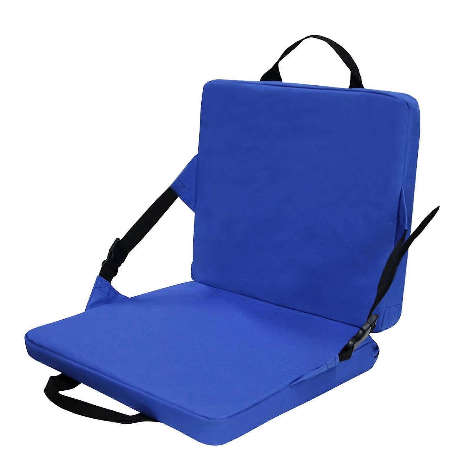 Portable Stadium Seat Cushion Folding Bleacher Seat With Backrest Lightweight Padded Bleacher Cushion Blue